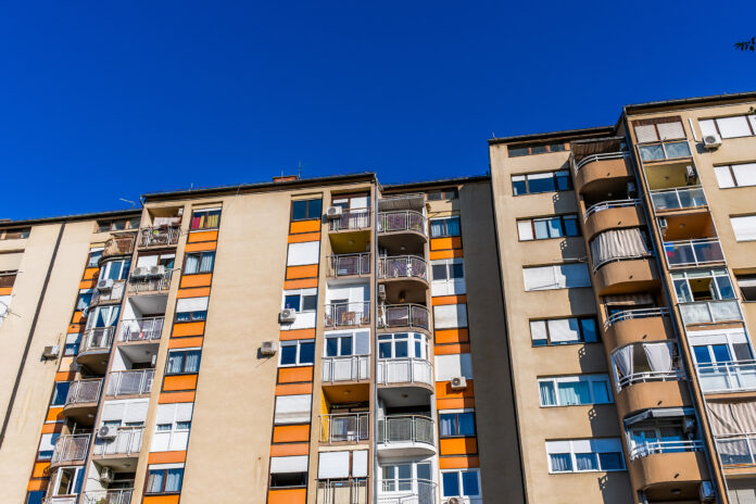 Apartment Block with Colorful Facade, Zagreb, Croatia Apartment Block with Colorful Facade, Zagreb, Croatia