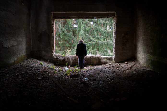 Girl Posing in an Abandoned Sanatorium in Zagreb, Croatia