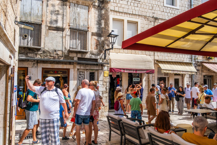 Summer Crowds and Historic Streets of Trogir Summer Crowds and Historic Streets of Trogir